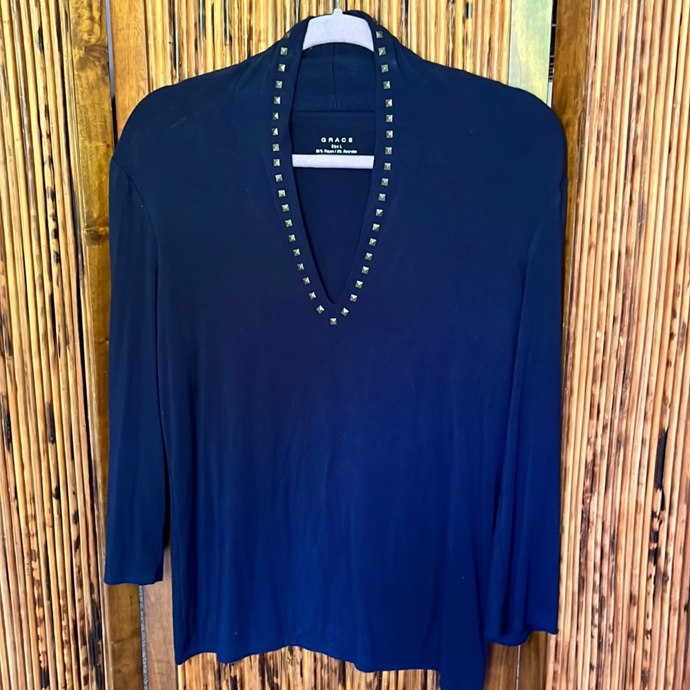Large Navy Blue Grace Top